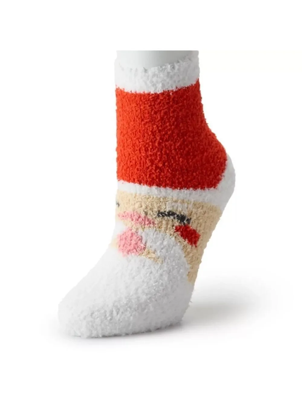 Kohls Shine holiday santa themed fuzzy sock